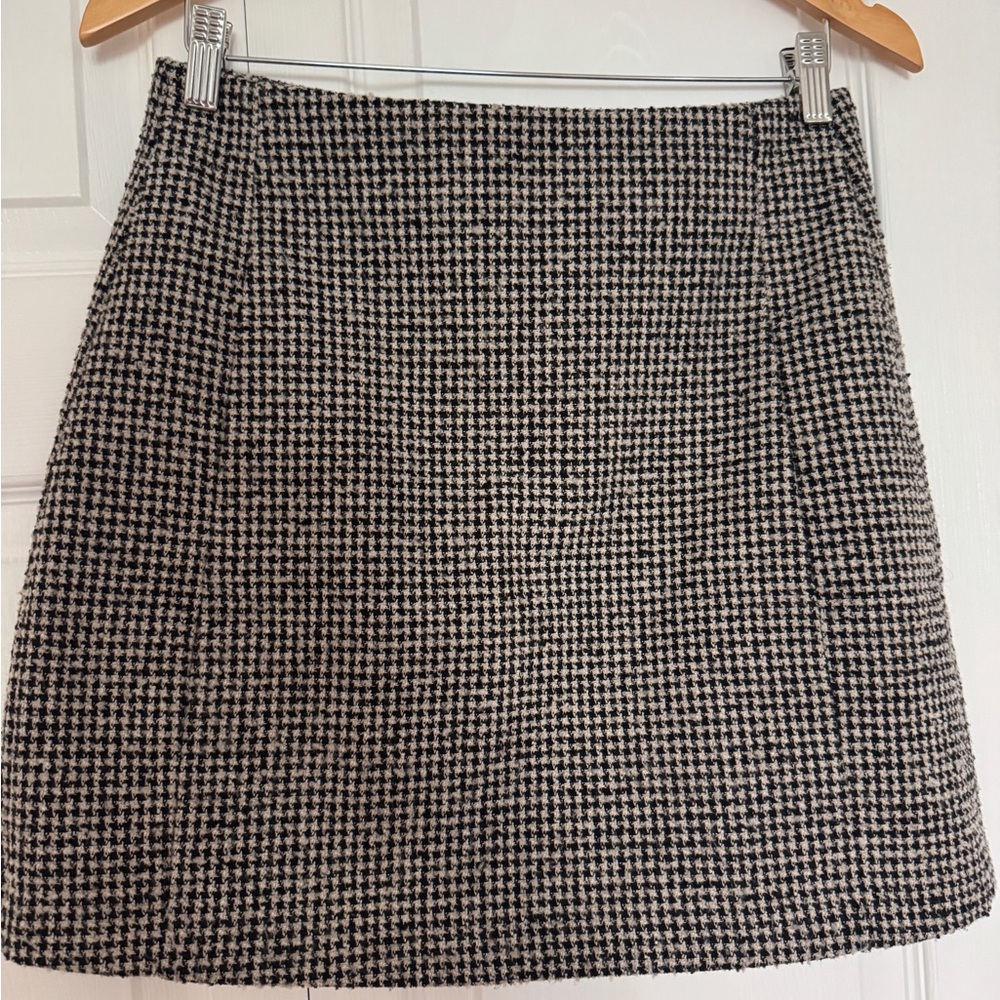 Mango Black and White Mini Skirt